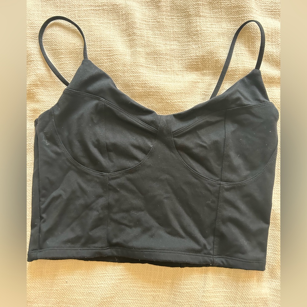 Black Strappy Crop Top